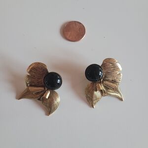 Elegant Gold and Black Earrings